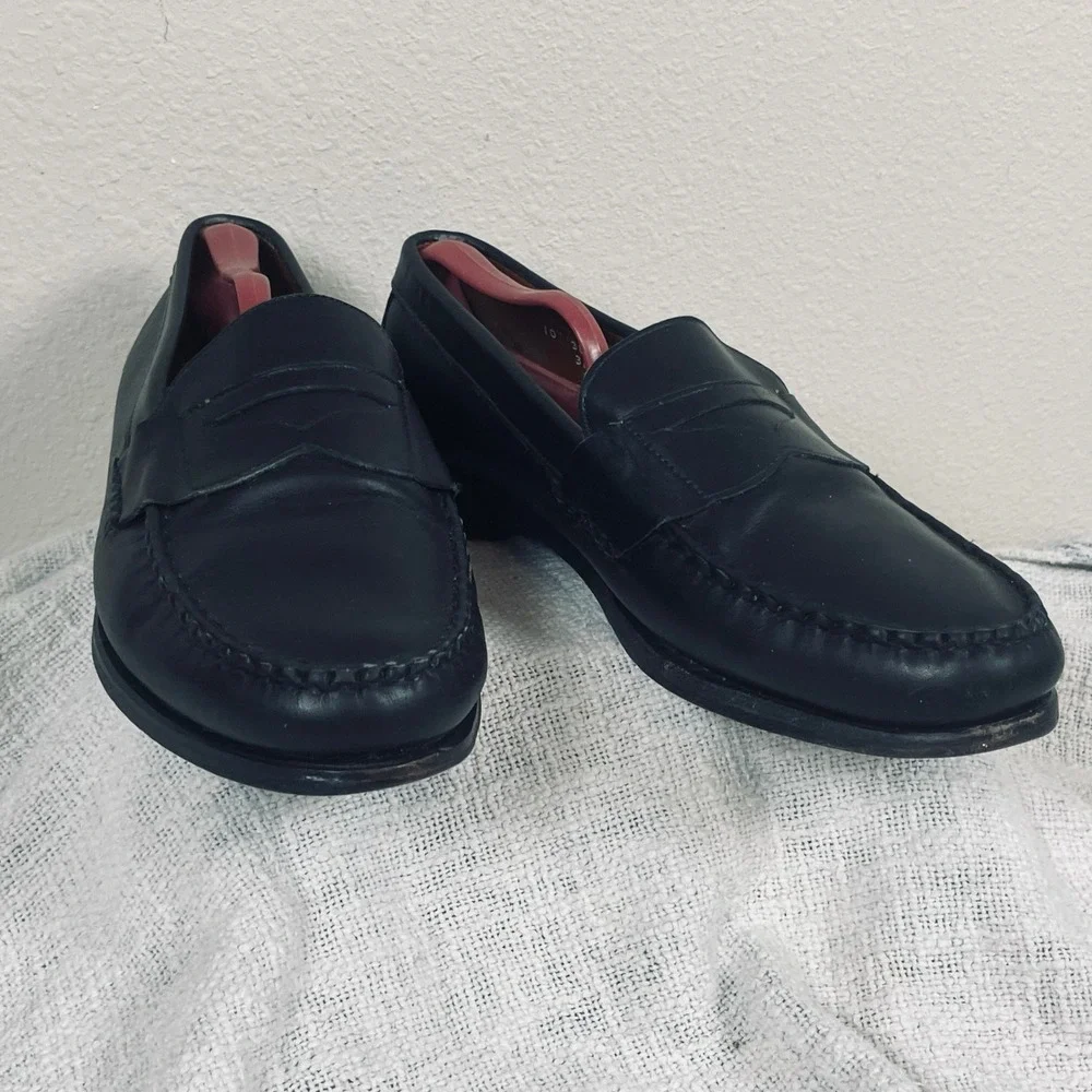 Allen Edmonds Cavanaugh Loafers Mens 10 E Black Leather Penny Dress Made USA